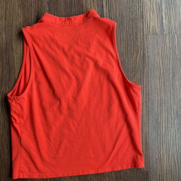 Guess Orange Sleeveless Criss Cross Crop Top Size Medium - Picture 4 of 5